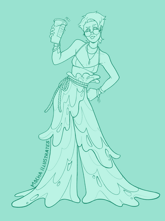 Seafoam Sona Lineart
